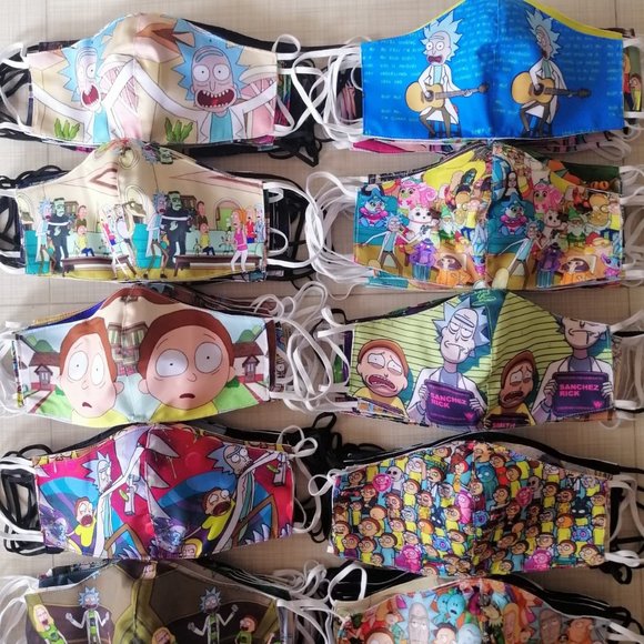 3x HANDMADE RICK and MORTY TV adult swim FACE mask - Picture 8 of 13